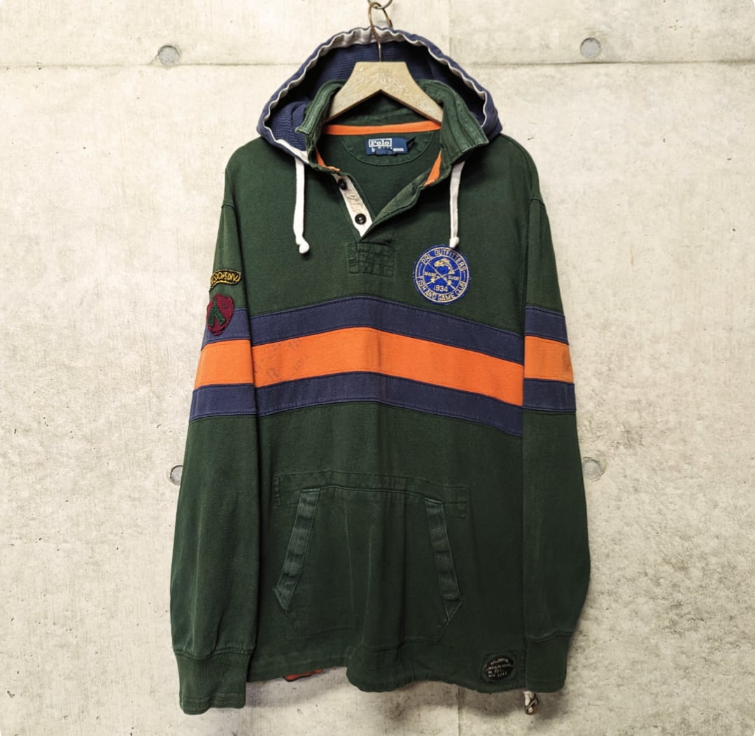 新品 RALPH LAUREN Rugby ラガーフードトレーナーM