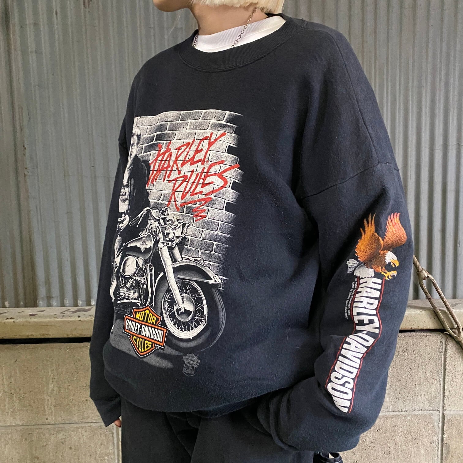 90年代 USA製 ハーレーダビッドソン×ジェームズディーン プリント 