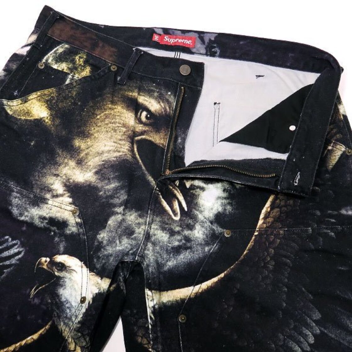 SUPREME シュプリーム 21SS EAGLE DOUBLE KNEE DENIM PAINTER PANT 