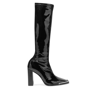 enamel square toe knee high boots_H06