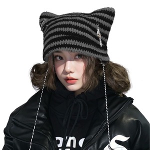 【人気】猫耳ニット帽 ビーニーハット レディース 秋冬 猫耳 帽子 サブカル系 暖かい かわいい帽子 ソフト 編み目 小顔効果 伸縮性 ニットキャップ キャップ ファッション カジュアル クリスマス 誕生日 プレゼント