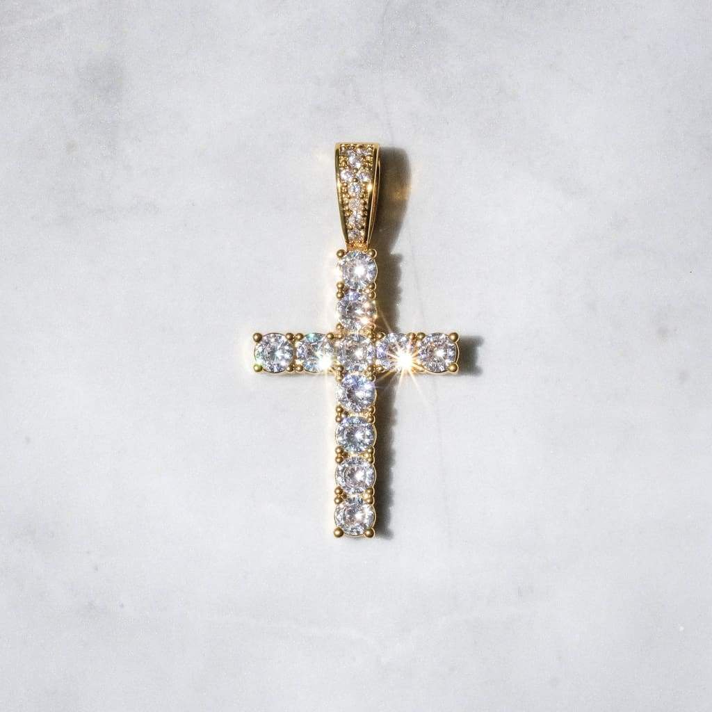 Iced Out Cross Tennis Chain Necklace | Glitter Iced Out Cross Tennis Chain Necklace | Glitter
