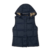 Eddie Bauer エディーバウアー 900フィルパワー ダウン ベスト M/P /フード付き/ネイビー/レディース