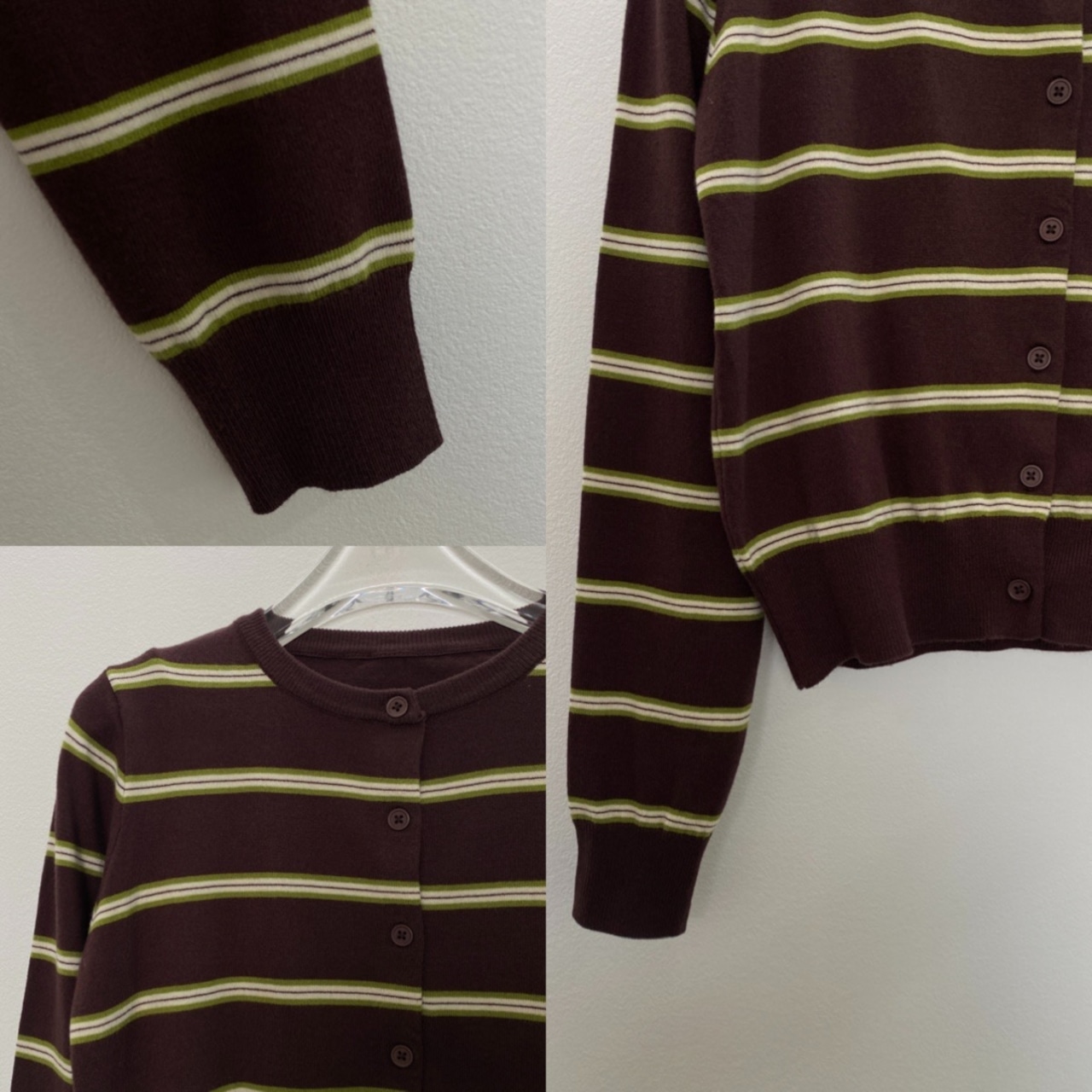 マルチボーダーニットCD/ブラウン