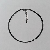 [BLACK] ビーズネックレス ［SSN047］