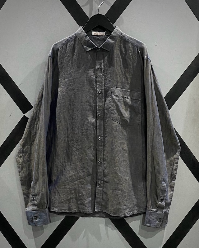 【X VINTAGE】“玉虫” Color Vintage Loose L/S Linen Shirt