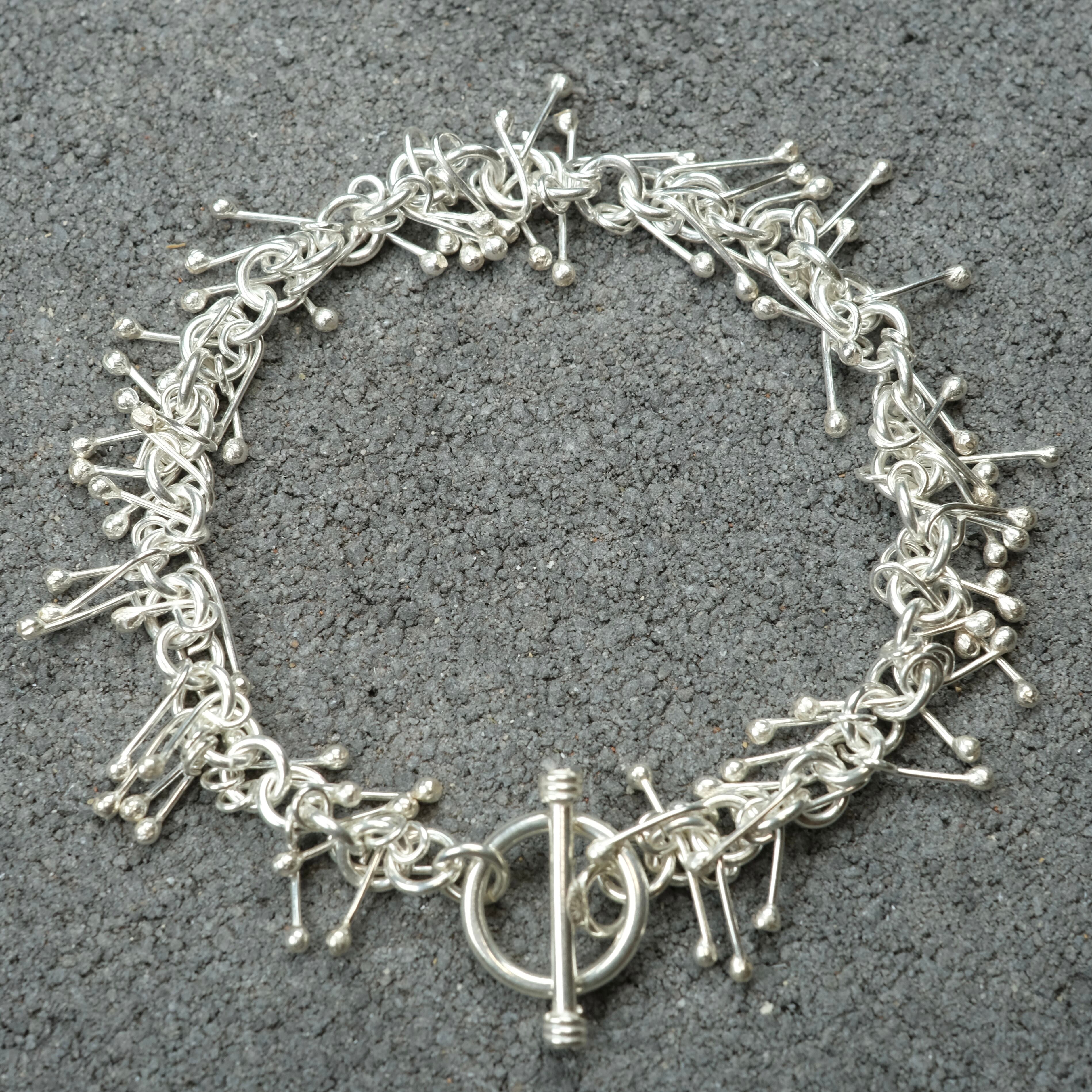 メキシコ タスコ製 TAXCO シルバー925 ナローDNAブレスレット/軽研磨仕上げ