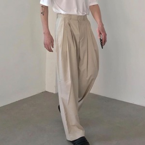 ルーズ立体プリーツモードパンツ　0780