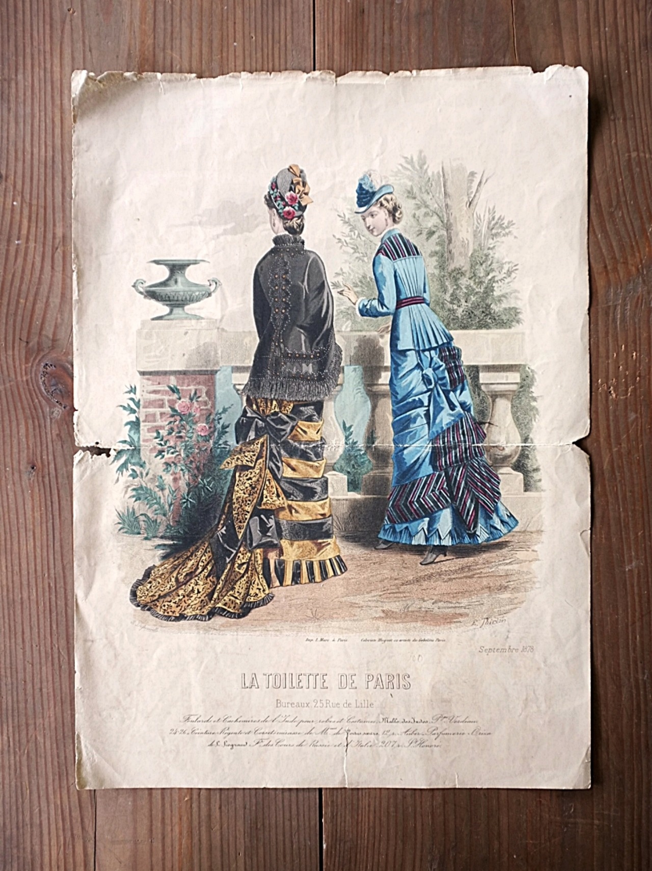 1878s France 37c ファッションプレートa  LA TOILETTE DE PARIS