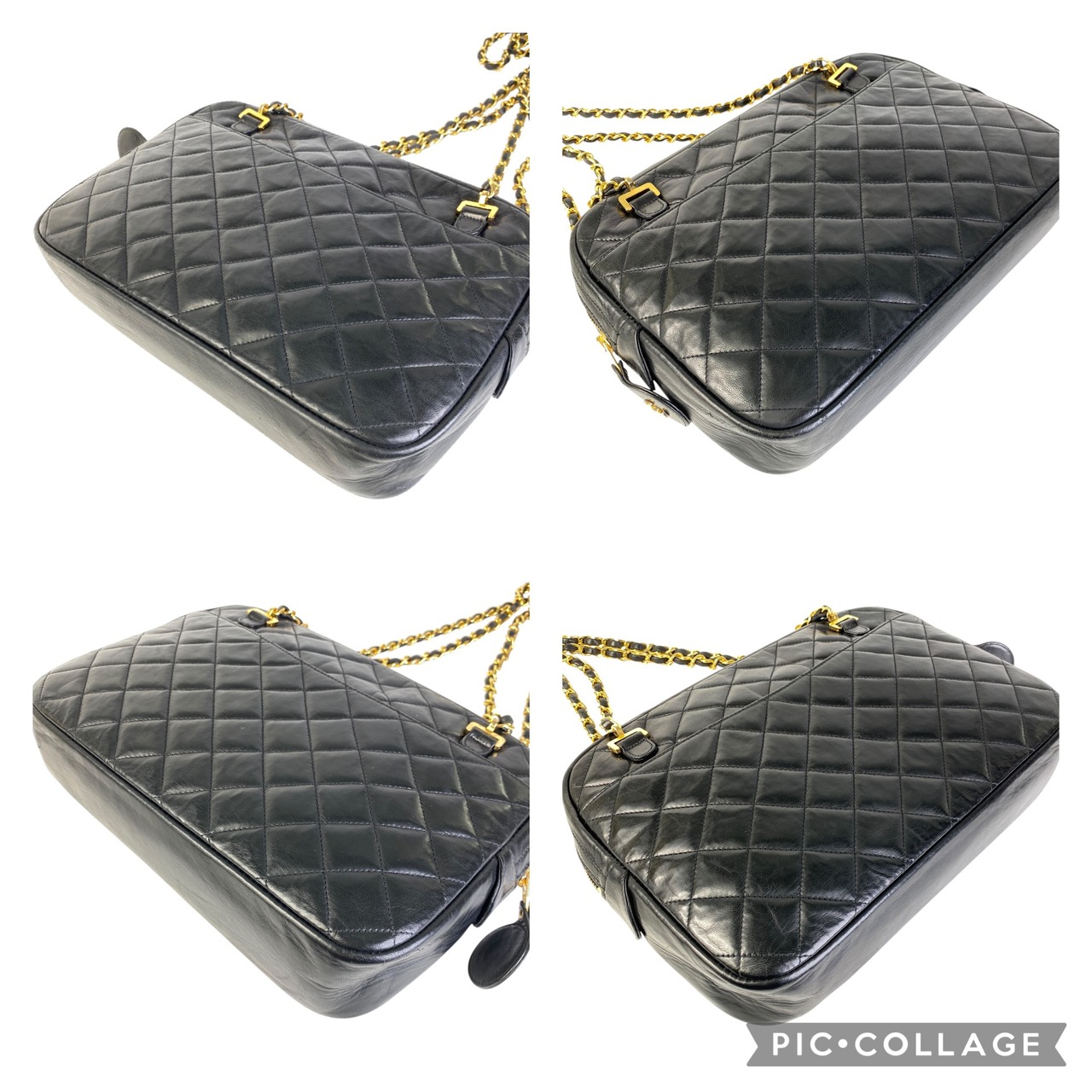【最終処分SALE】CHANEL シャネル マトラッセ  ラムスキン ショルダーバッグ ブラック A-7195