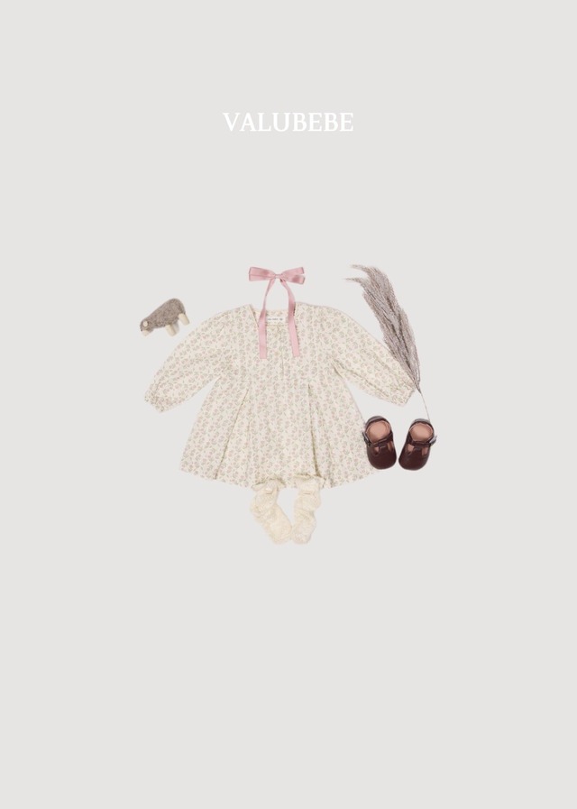 【取寄】valubebe｜flower square dress｜フラワースクエアワンピース｜6M-S｜baby&toddler｜26 autumn