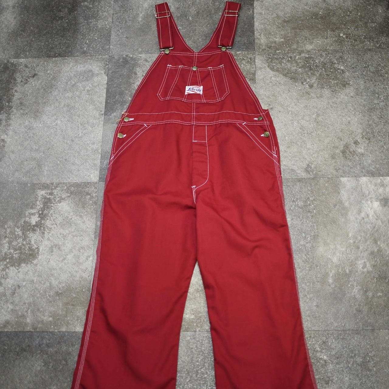 LIBERTY wide flare silhouette overall red