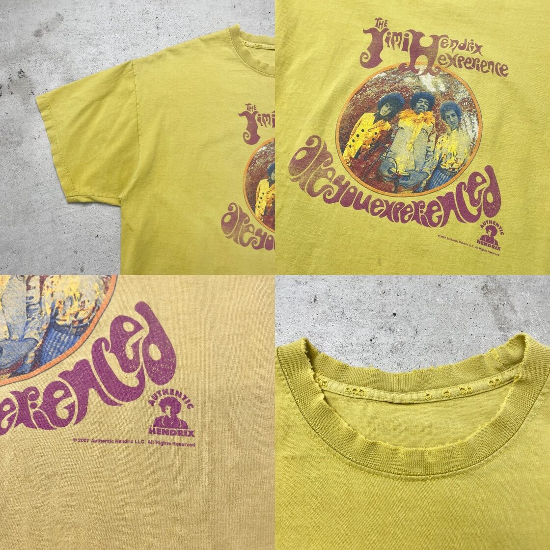 ジミヘンドリクスビンテージTシャツペンキ雰囲気系ボロM