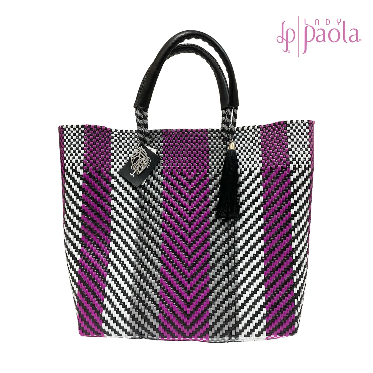 未使用品　Ladypaola メルカドバッグ LadyPaola ラジャード ピンク＆グレー | EL-MEXICOメルカドバッグ