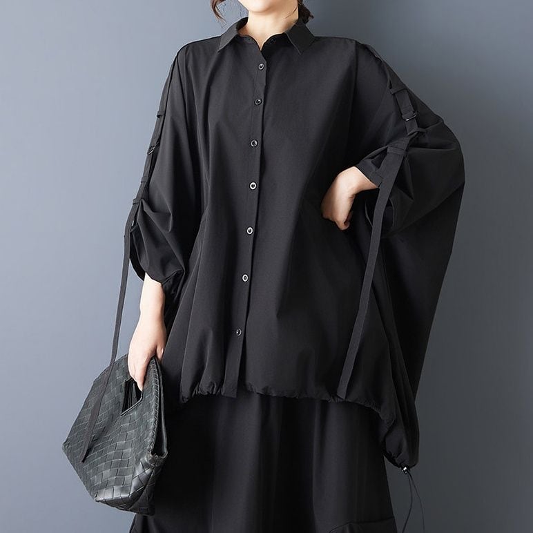 OVERSIZED CAPE STYLE BUTTON UP SHIRT M-18853
