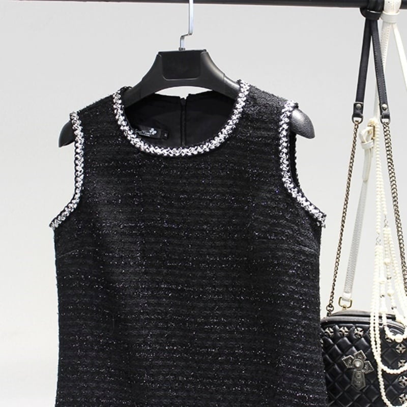 ツイードノースリーブミニワンピース SU1079 | Sugar.miel（シュガー