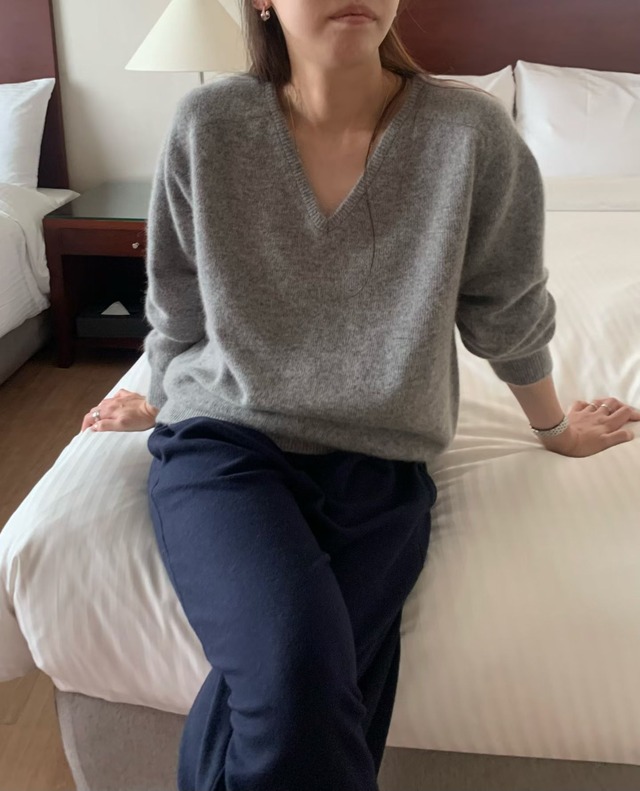 (予約) fl lanel / Soft raccoon v knit 3color