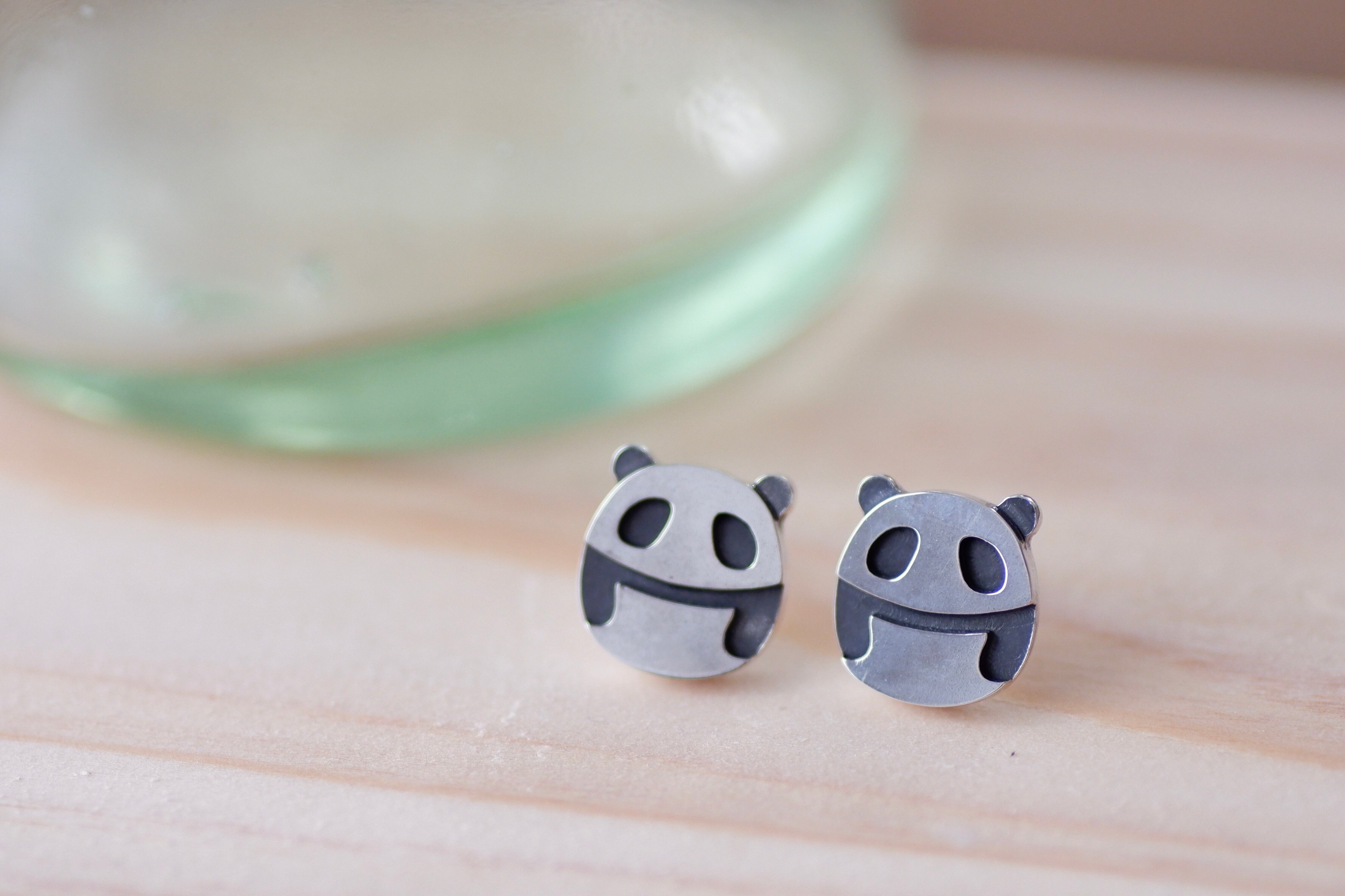 【ORDER】daruma pierced earring SV925 <panda> / だるまピアス <パンダ>