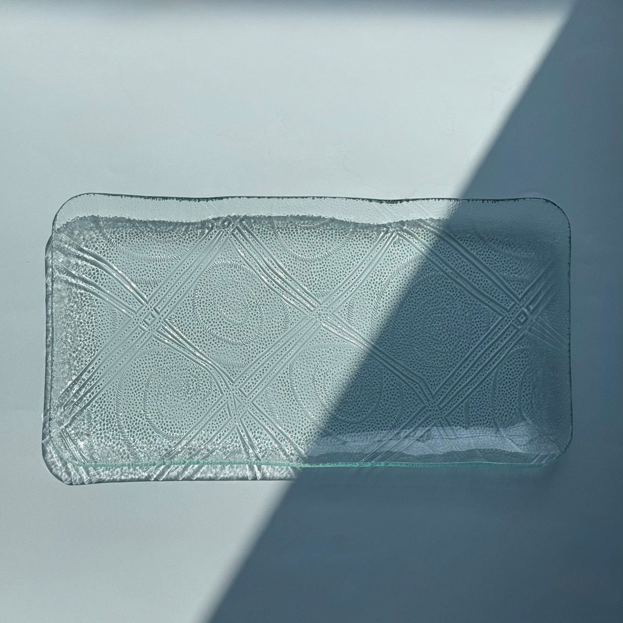 【受注生産】レトロガラス　長角皿 ハイウェイ　