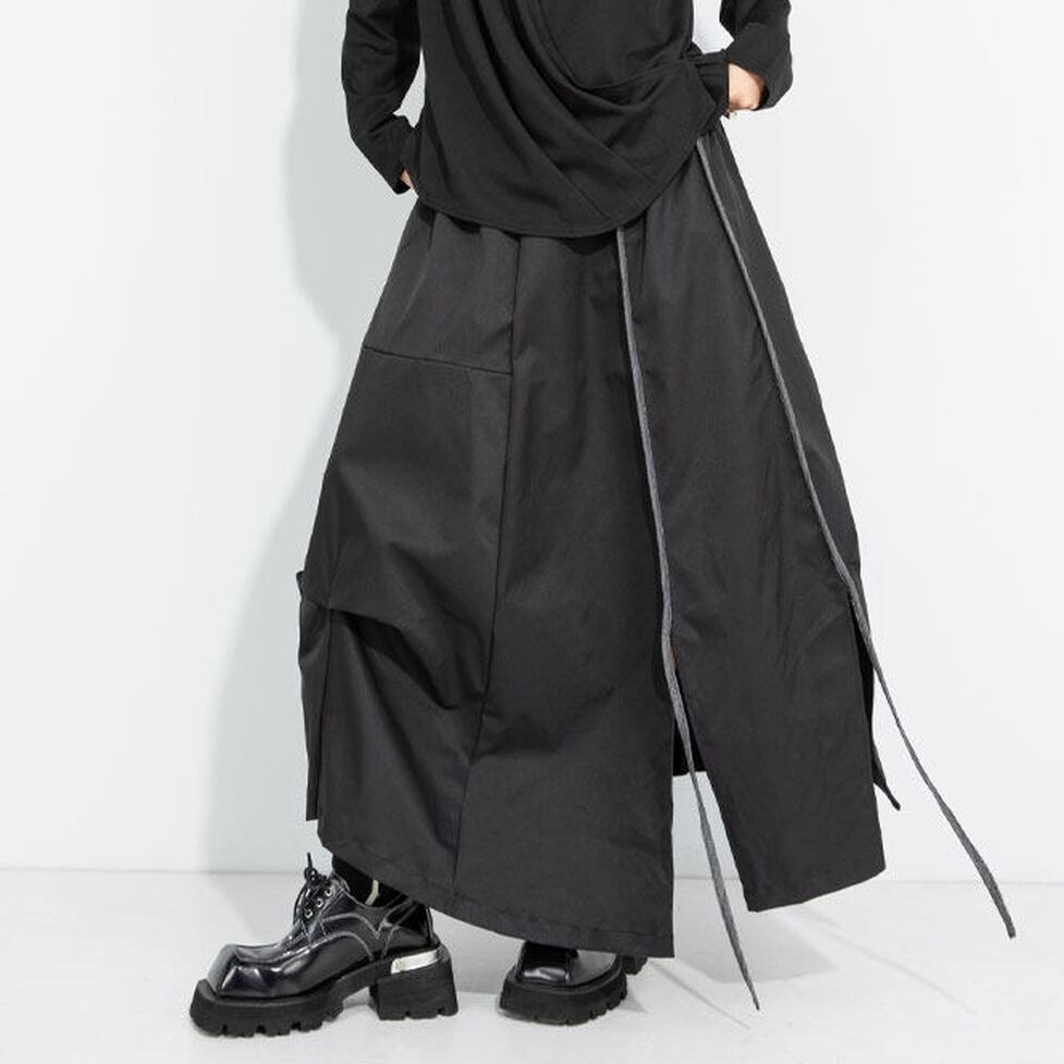 asymmetry slit long skirt / l0953