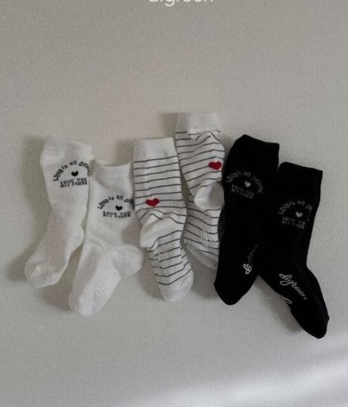 【即納】love socks 3pcs set〔ラブソックス3足セット〕　digreen
