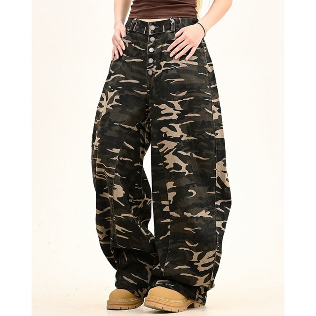 front button high waist wide leg denim　フロントボタンハイウエストワイドレッグデニム　J0661