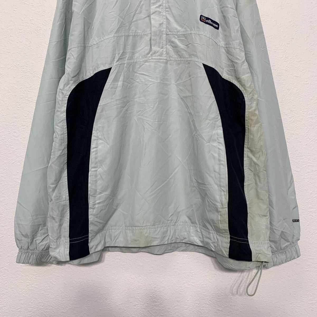 ellesse ハーフジップ ナイロンジャケット M ライトブルー エレッセ 古着卸 アメリカ仕入 a507-5754