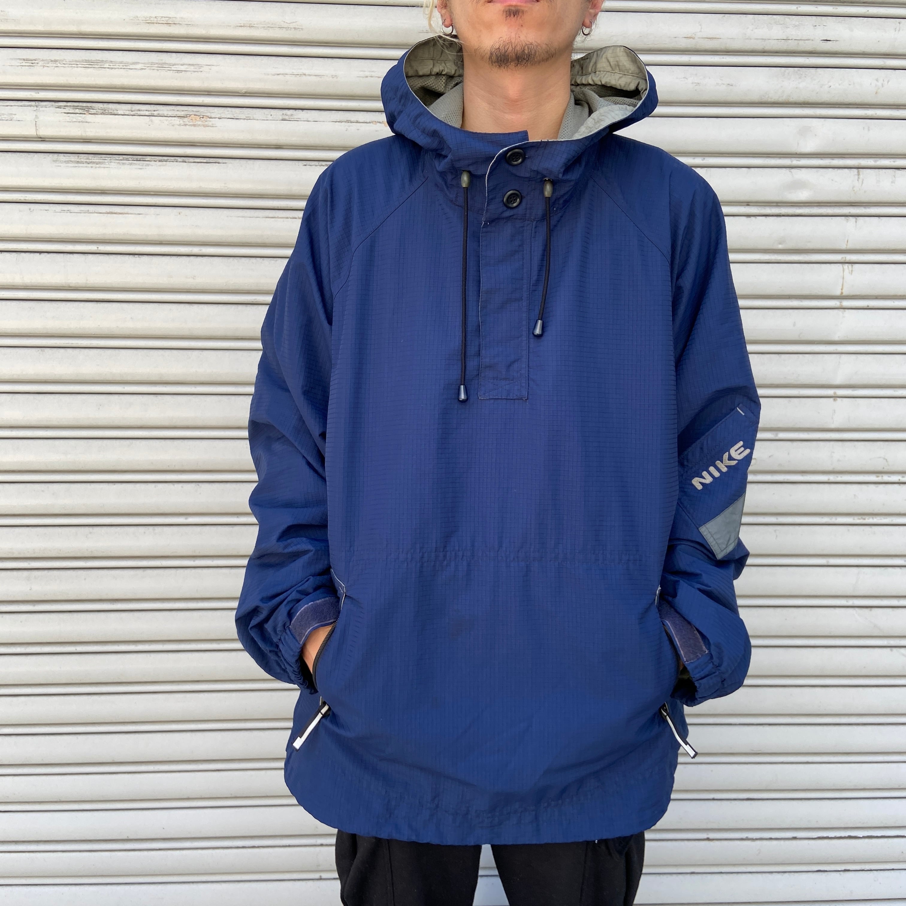 00s NIKE ナイキ アノラックパーカー テック系 ナイロン 紺 XXL 00s NIKE ナイキ アノラックパーカー テック系 ナイロン 紺 XXL