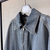 【受注予約:1月下旬入荷予定】W zip フリンジツイルデニムオーバーJK/ブルー