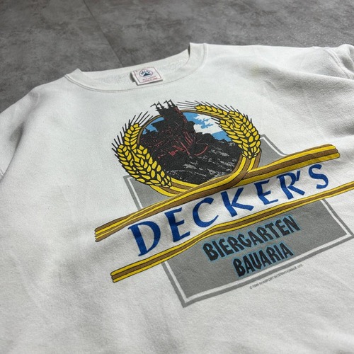 90s USA製 DELTA Crewneck 企業 ホワイト L 詳細写真5