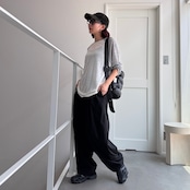 シアーラグランルーズロンTee/グレー×ホワイト