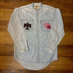 ナスングワム【Nasngwam】Indian motif Denim Shirt　Sサイズ