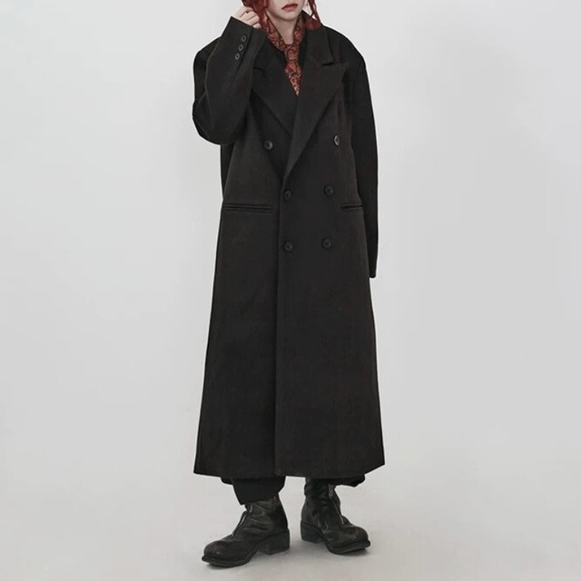 Oversized double breasted long coat C1442
