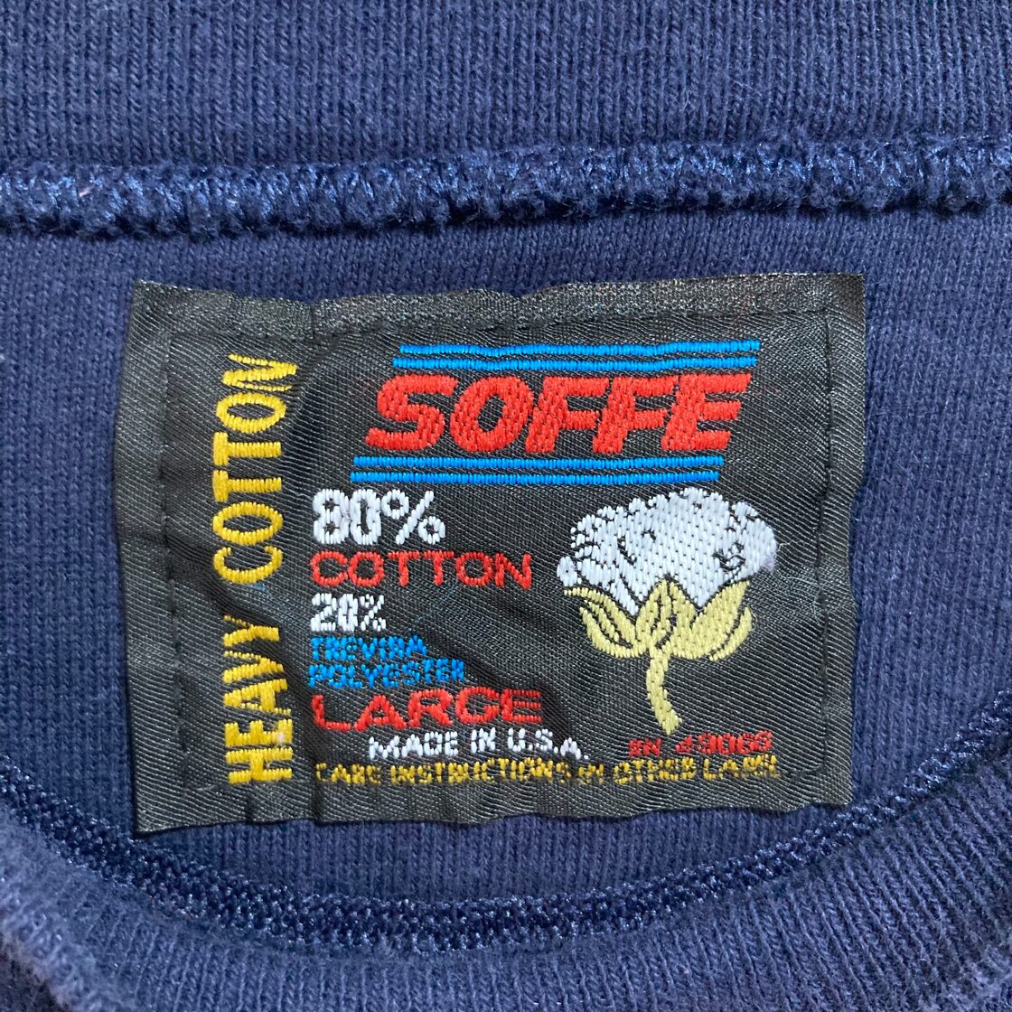 サザンニューハンプシャー大学 カレッジロゴプリントスウェット L ホワイト 赤 【SOFFE】L/S Sweat L Made in USA 90s  “DELTA GAMMA KU” カレッジモノ スウェット トレーナー USA製 カンザス大学 デルタガンマ カレッジロゴ 4段ロゴ vintage  ヴィンテージ アメリカ USA 古着