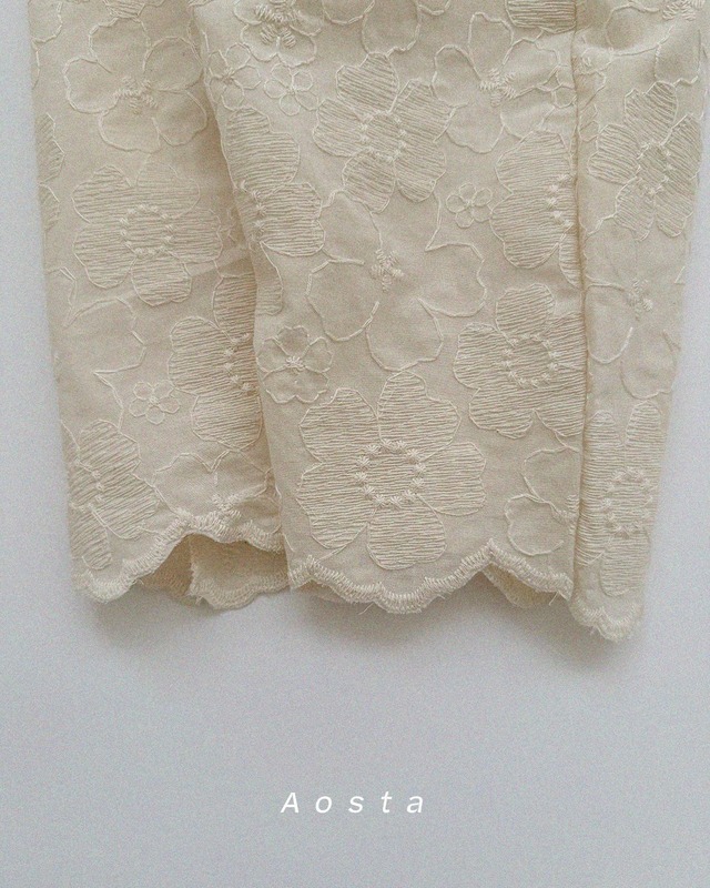 【即納】Aosta/Ellin Pants(Ivory Floral Embroidery/M)