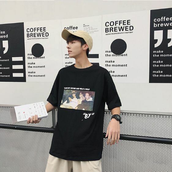 全2色 Tシャツ カットソー プリント カジュアル シンプル メンズ