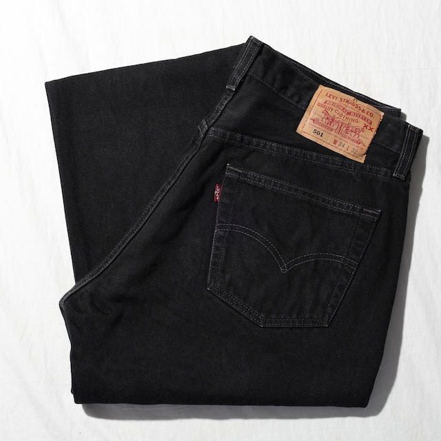 極美品 34×32 Levi’s 501 USA 01年 サルファーブラック デニムパンツ リーバイス