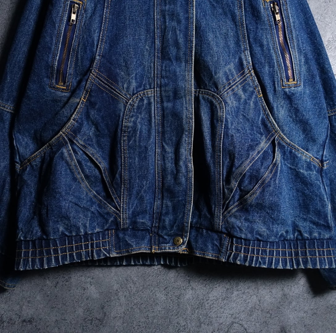 80s “Sergio Valente” Denim Design Zip Blouson | 古着屋 FORCE