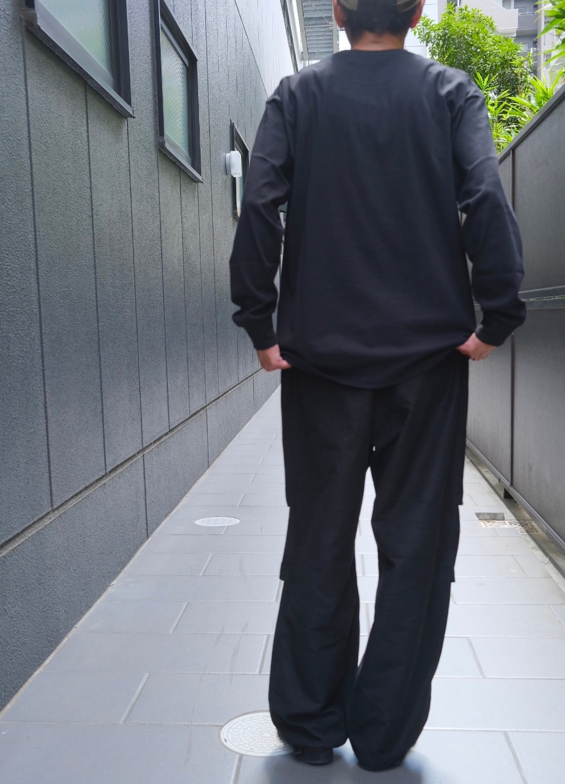 25SS comoli コモリ コットンジャージ 長袖tシャツ　ブラック　3 COMOLI (コモリ) コットンジャージ 長袖Tシャツ