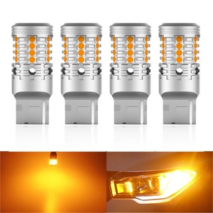 【人気】Catland T20 LED ウインカー シングル アンバー ハイフラ防止 ピンチ部違い 抵抗内蔵 キャンセラー内蔵 7440 W21W WY21W リア フロント 車 電球 バルブ 12V ウインカーバルブ ウィンカー オレンジ 高輝度 4個入り
