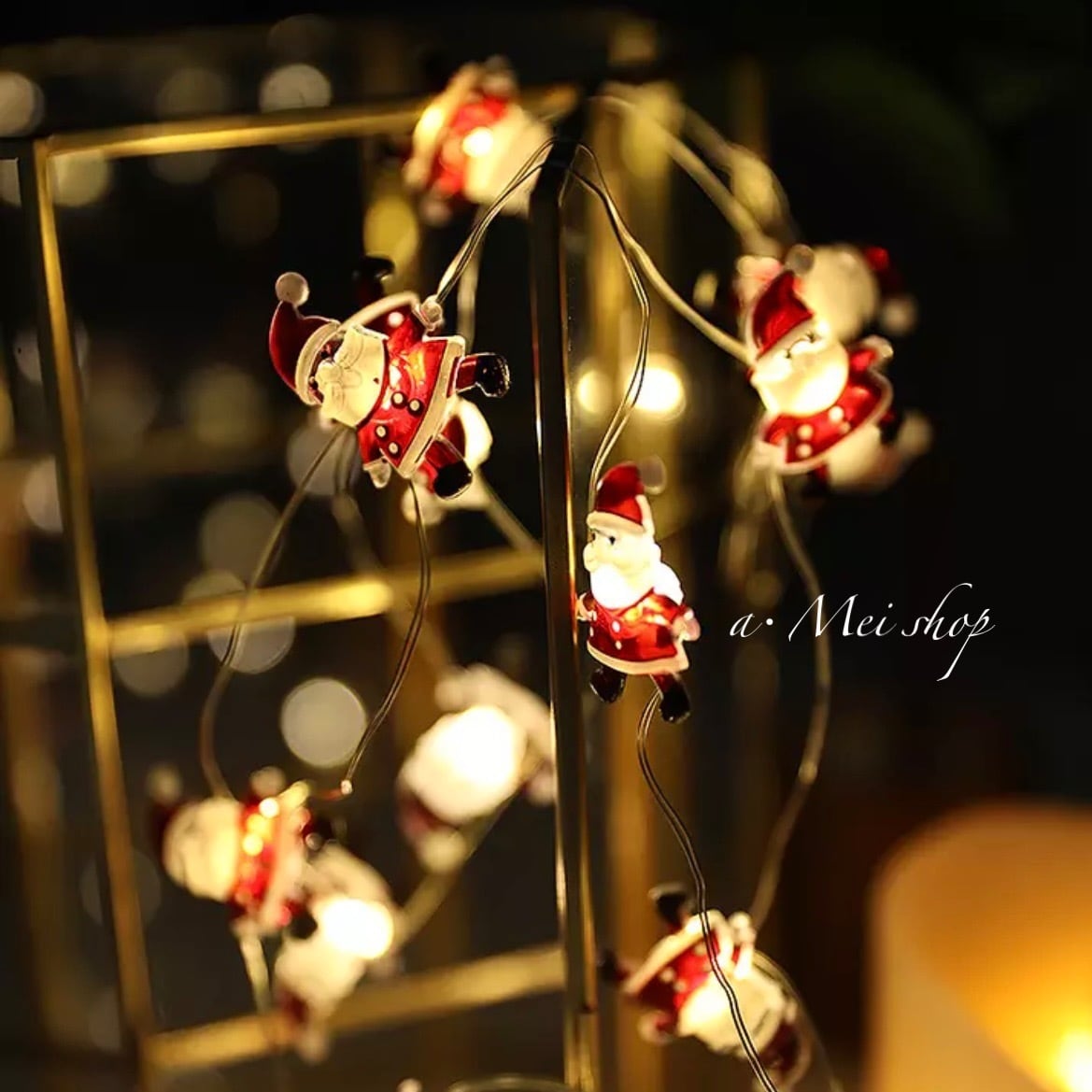 2m【サンタクロースライト／LED20個】 イルミネーション 装飾 クリスマス インテリア クリスマスツリー ディスプレイ ライトアップ キッズルーム  a Mei shop