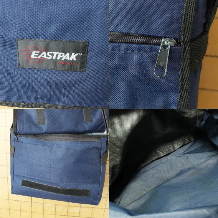 80s USA製 EASTPAK イーストパック ショルダーバッグ ネイビーブルー アウトドア アメリカ古着 060723ss128