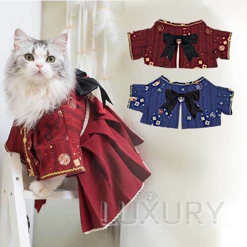 猫コスチューム 和服 和ロリ 着物 上着 羽織り かわいい リボン ...