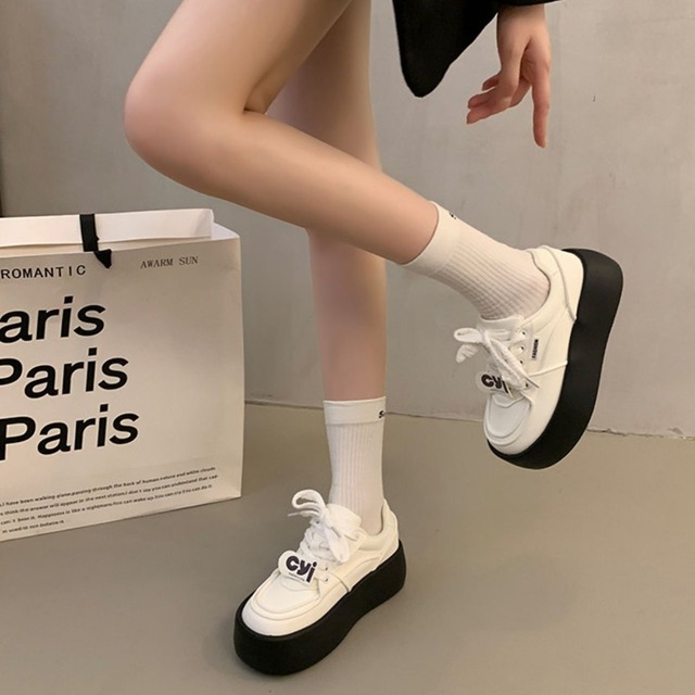 レトロラインプラットフォームスニーカー 2col   R01551