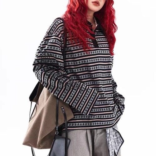 cross line polo long tee　クロスラインポロロングティー　J1697