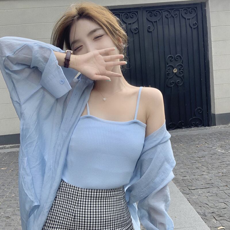 ブルーシャツ ジャケット サマー薄手スタイルトップス ロング 夏物 スーパーモール27094021747