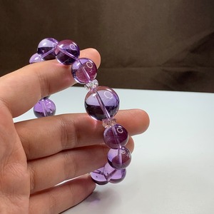 透明度抜群☆ライトカラーアメジスト・デザインブレスレット