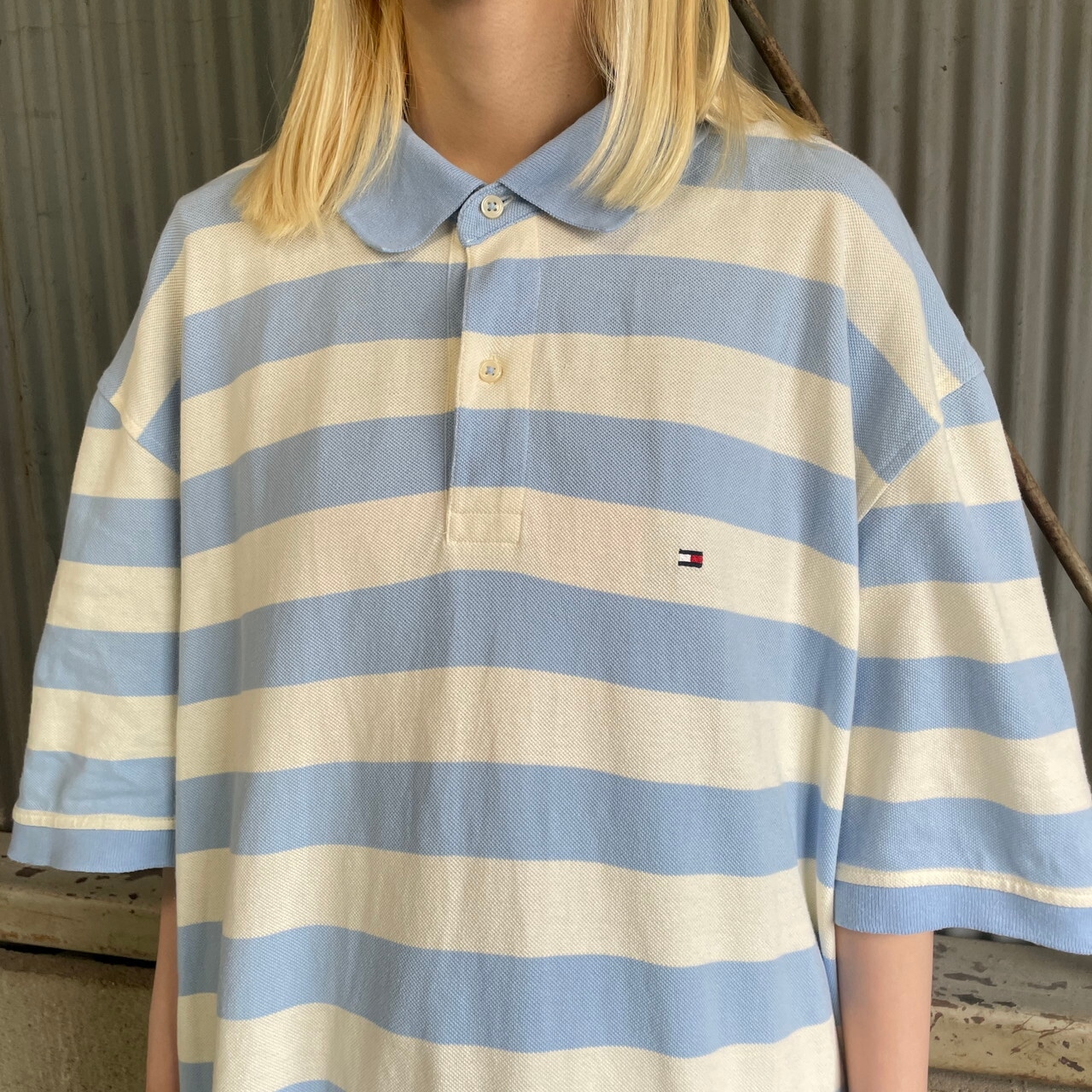 ビッグサイズ TOMMY HILFIGER トミーヒルフィガー ボーダー ポロシャツ 