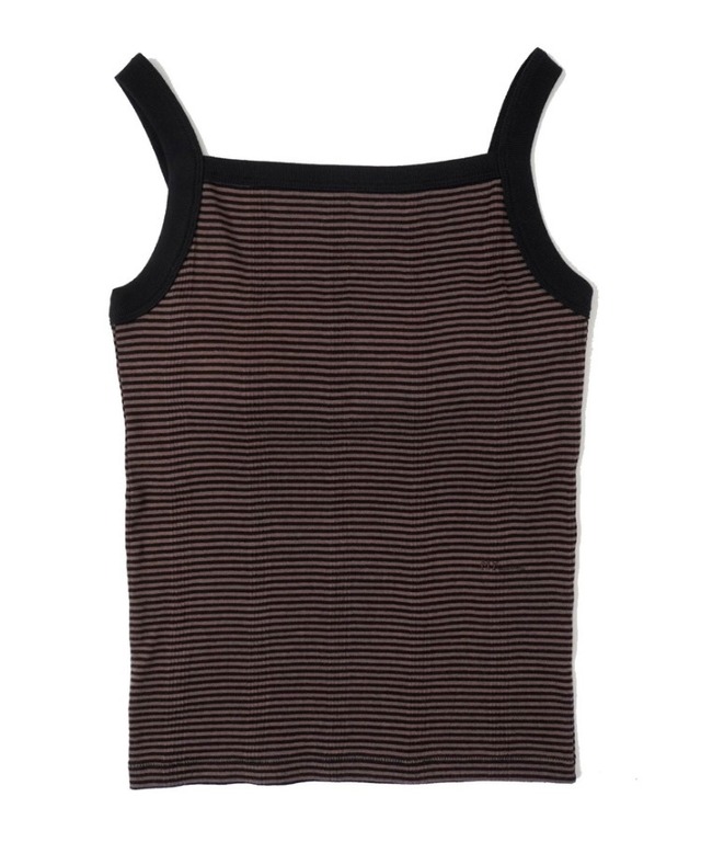 MY/241ー61108/ miller×my SQUARE CAMISOLE (BROWN BLACK BORDER)