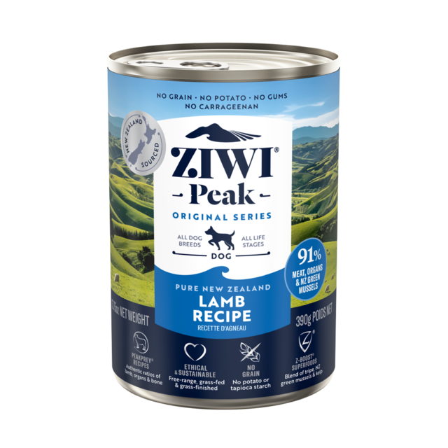 ZIWI Peak (ジウィ ピーク) ドッグ缶 ラム 390g｜全犬種・全年齢対応 【正規品】